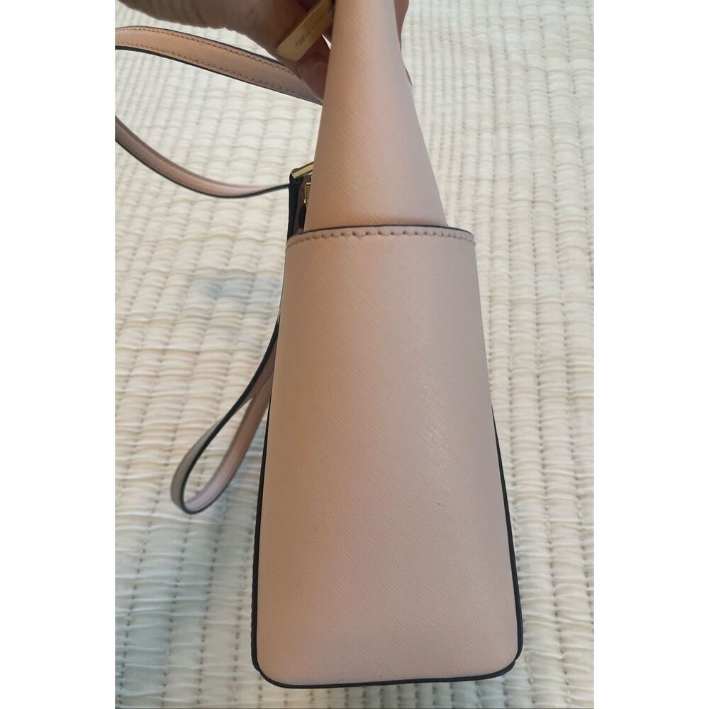 Michael Kors Charlotte Saffiano Leather Top-Zip Bag Powder Blush Pink - Picture 5 of 12
